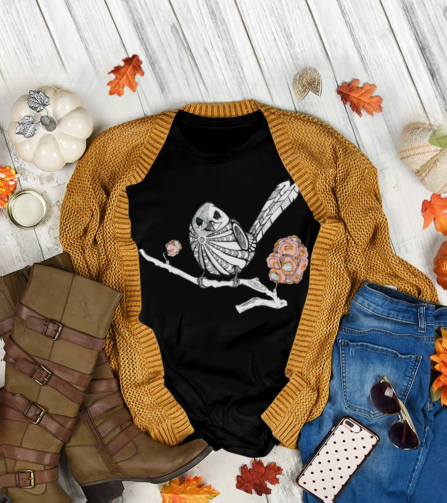 Erin The Bird Floral Branch Mandala T-Shirt