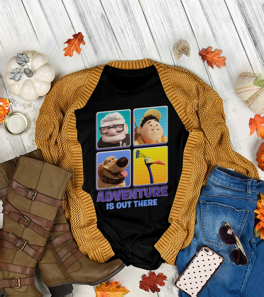Adventure Is Out There Up Character Squares T-Shirt