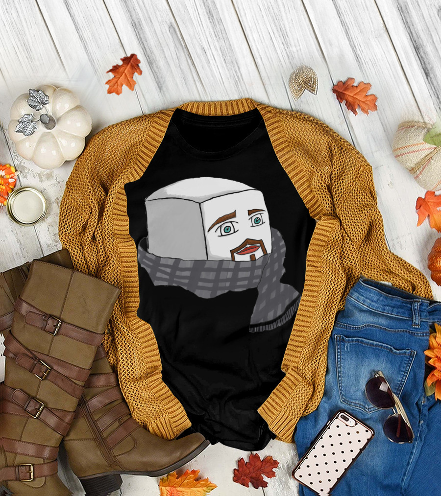 Hipster Tofu with Beard and Scarf T-Shirt