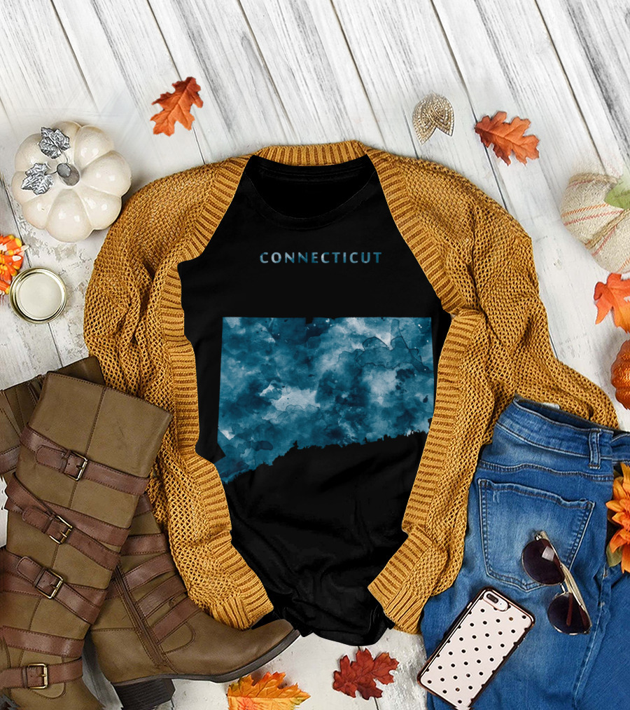 Connecticut Watercolor Map T-Shirt