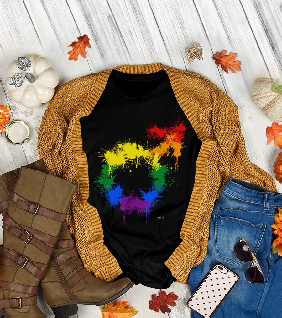 Rainbow Paint Splatter ddZ T-Shirt