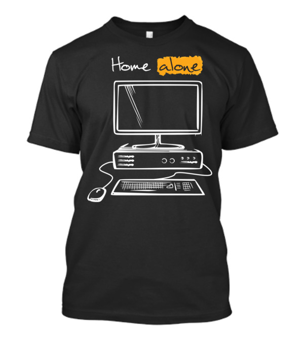 Home Alone Computer Sketch Yellow Highlight T-Shirt
