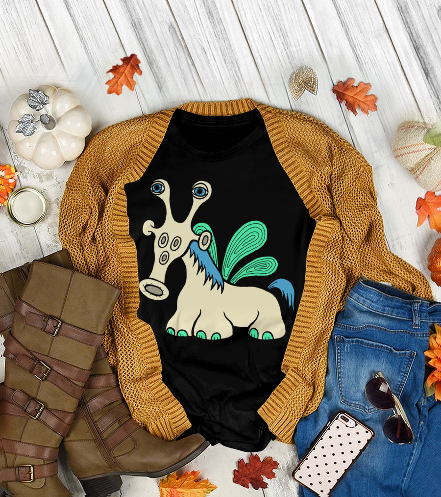 Flutter Snort Monster Winged Creature with Blue Eyes T-Shirt