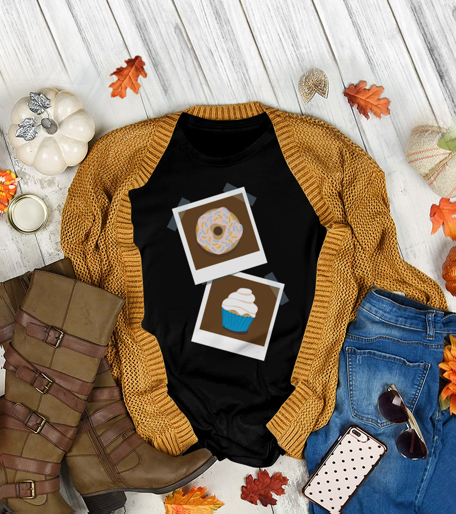 Dessertpolaroids Donut Cupcake Polaroid Images T-Shirt