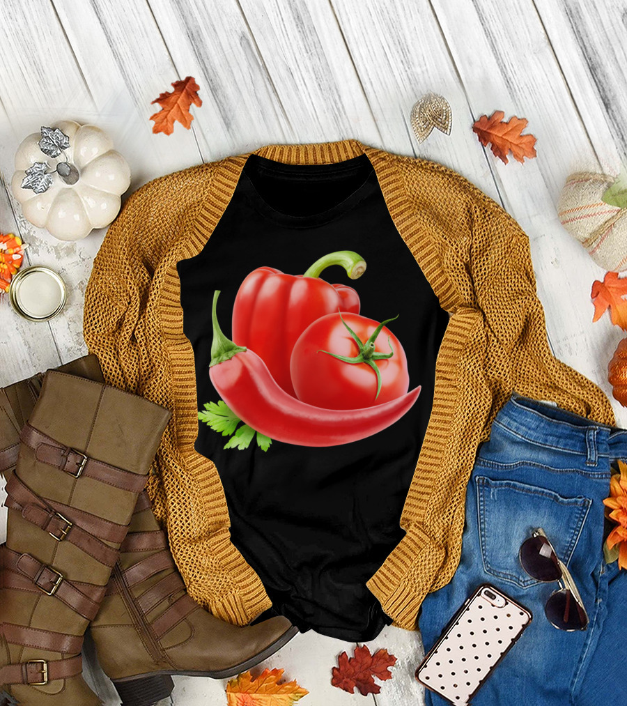 Hot Sauce Ingredients Tomato Pepper Chili Sti T-Shirt