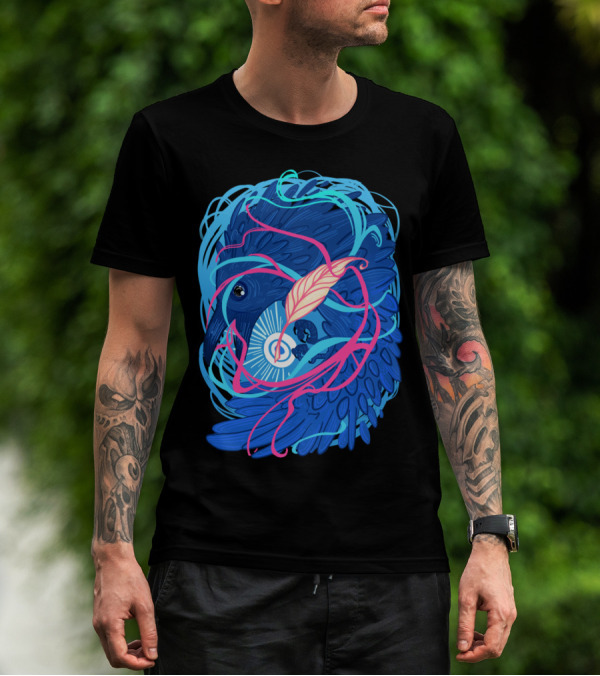 A Raven Memory Feathered Spiral T-Shirt