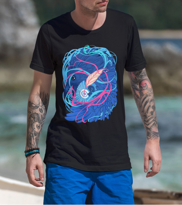 A Raven Memory Feathered Spiral T-Shirt