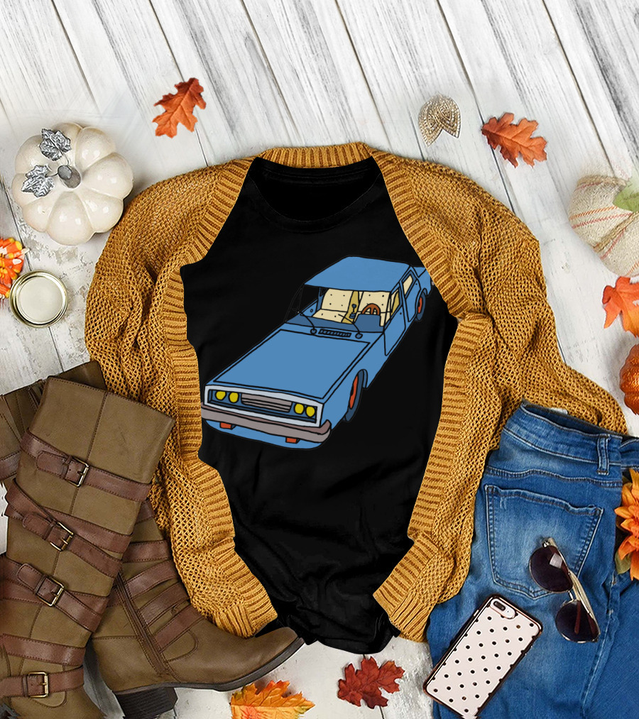 Blue Car Retro T-Shirt