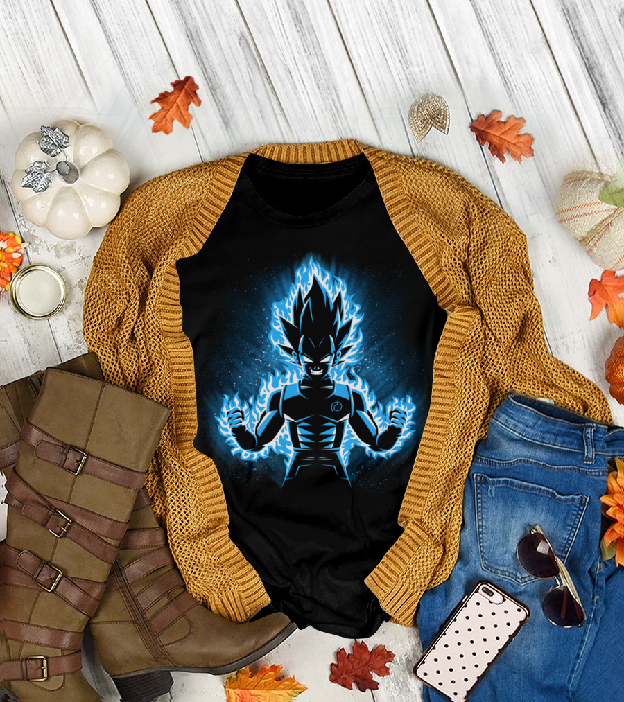 Blue God Saiyan Power Aura T-Shirt