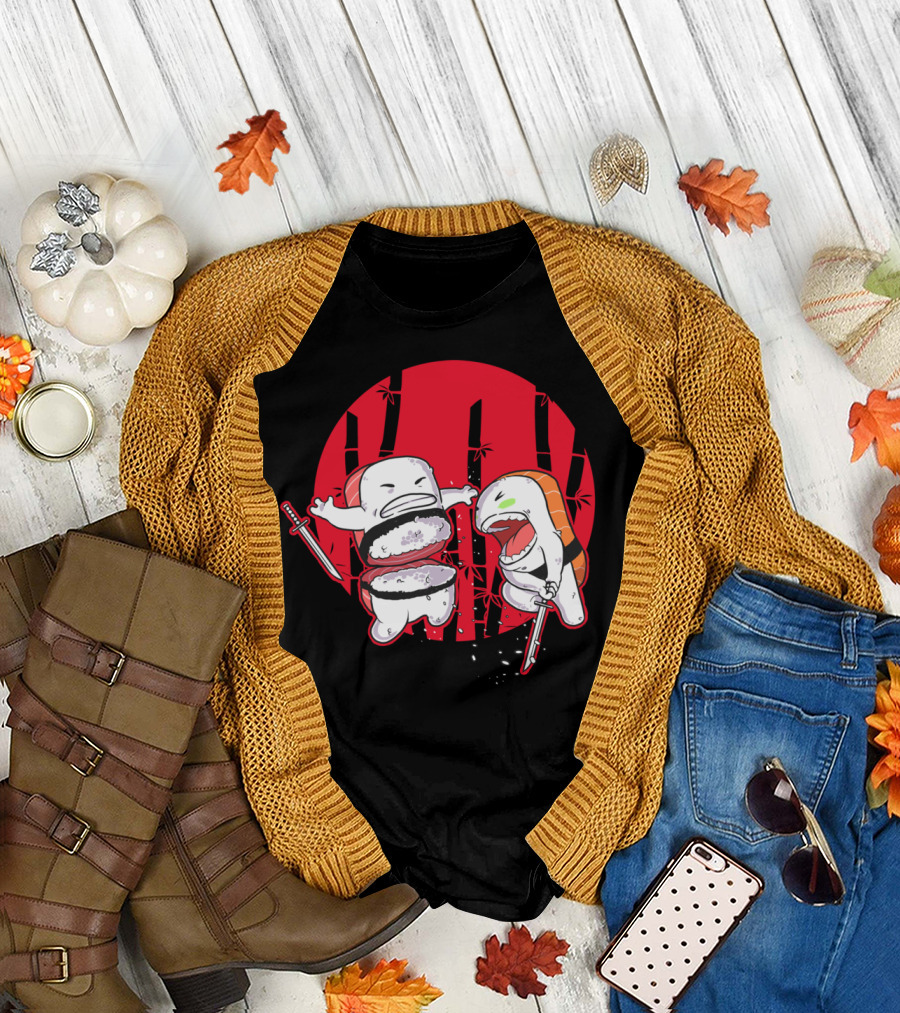 Sushi Duel in Bamboo Slash Battle Japan T-Shirt