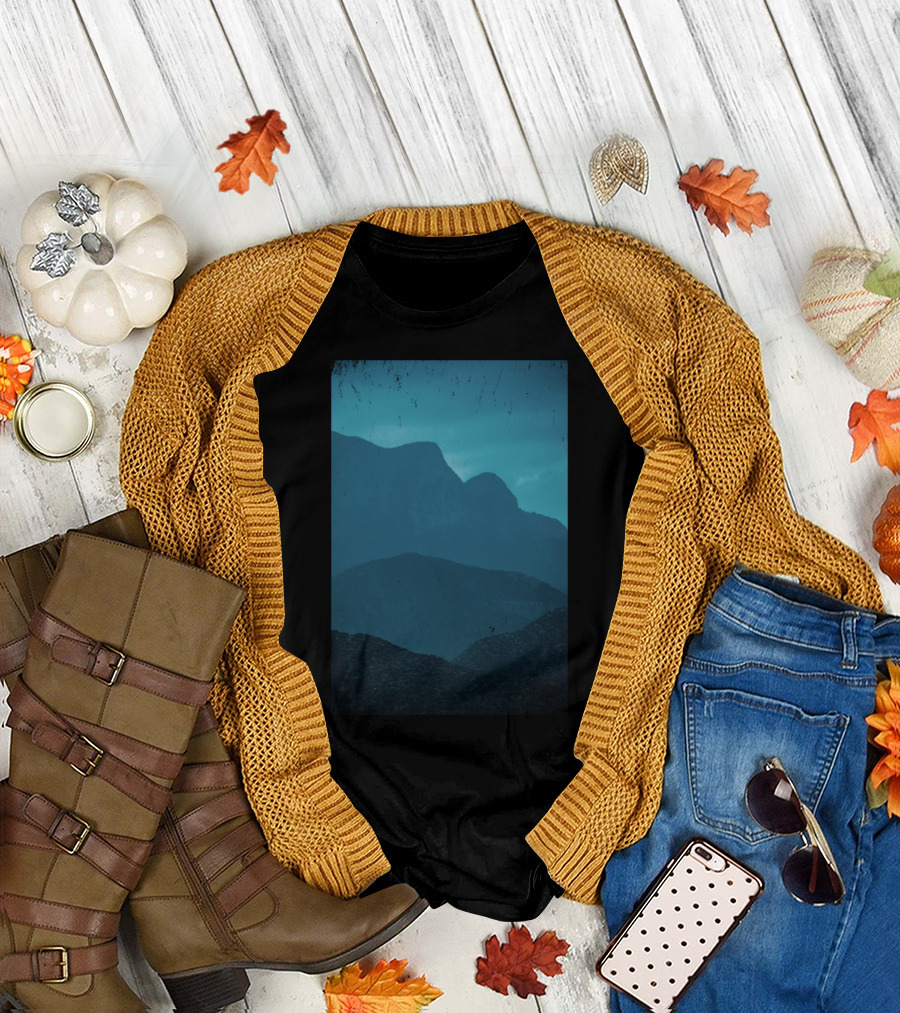 Blue Mountain Scenic View Layers T-Shirt