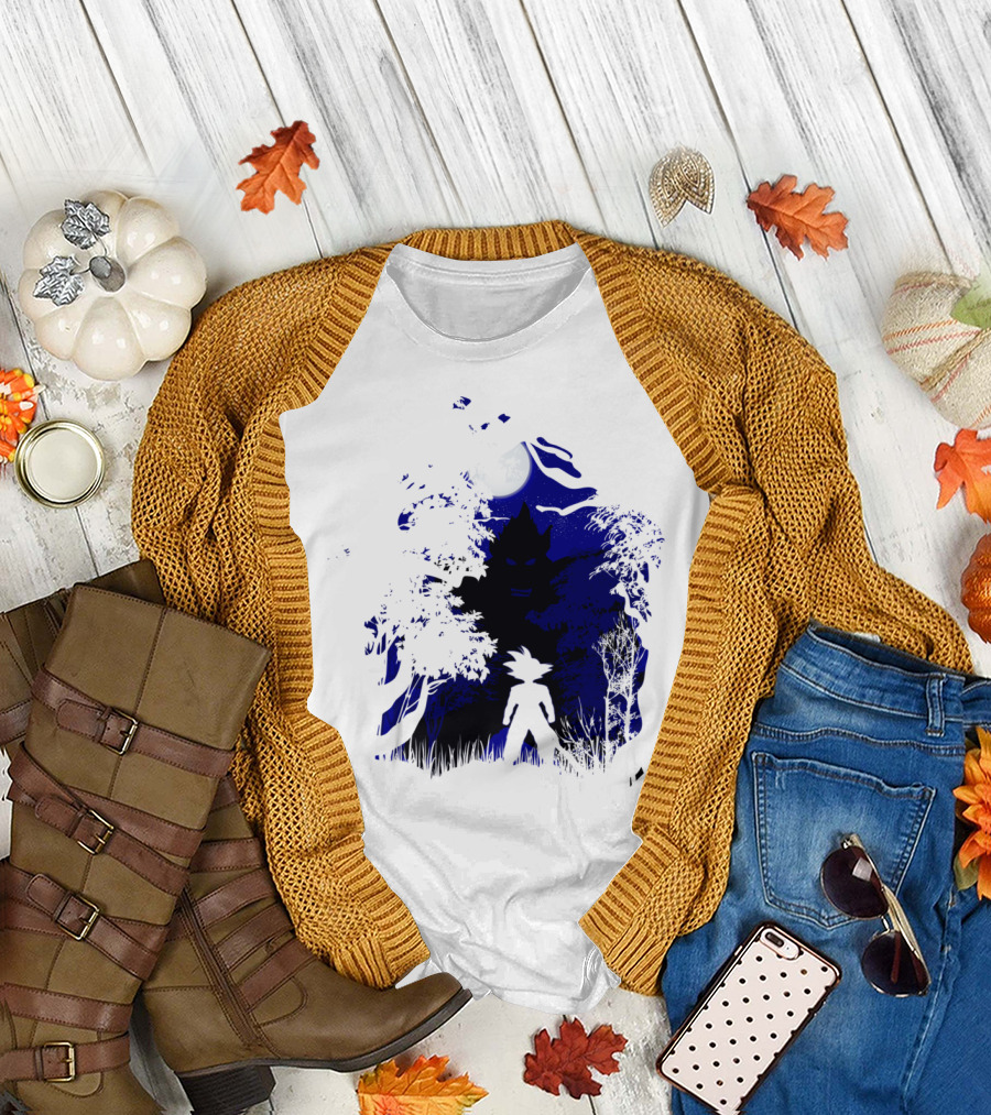 BATTLE IN THE NIGHT UNDER FULL MOON WITH DARK FOREST T-Shirt