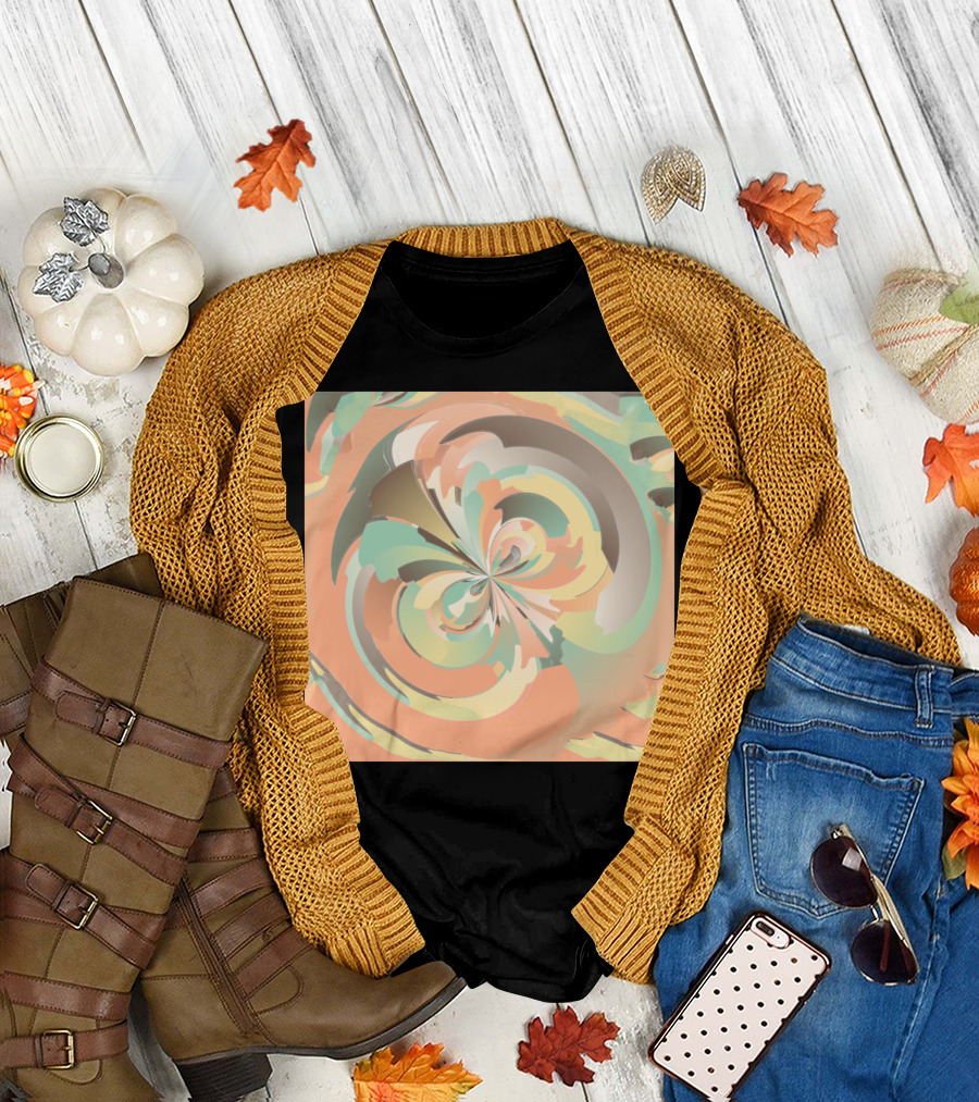 Digital Watercolor Swirl in Pastel Hues T-Shirt