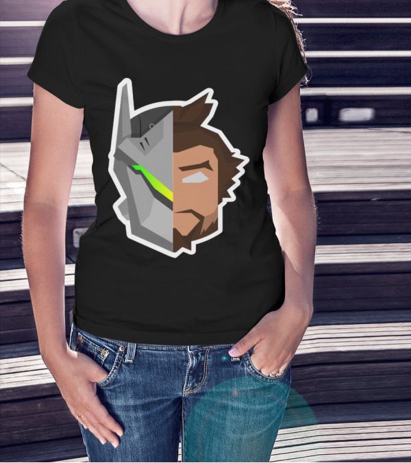 Battle Of The Samurai Brothers Overwatch Genji And Hanzo Fusion T-Shirt