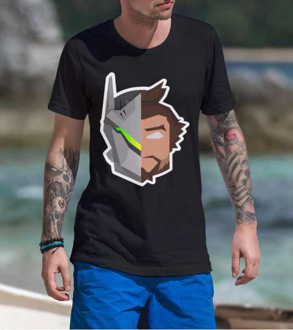 Battle Of The Samurai Brothers Overwatch Genji And Hanzo Fusion T-Shirt
