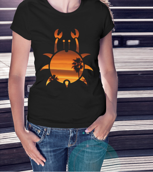 CALI CRAB Sunset Silhouette Palms T-Shirt