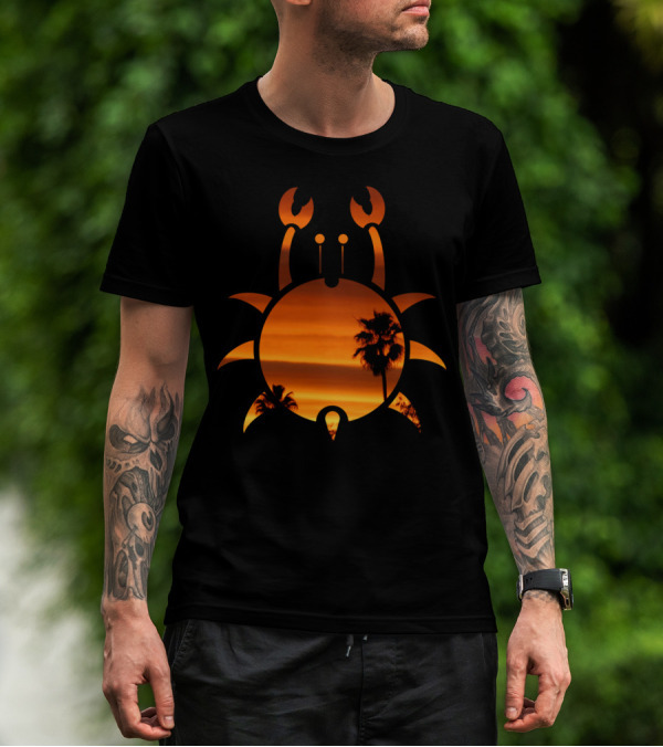 CALI CRAB Sunset Silhouette Palms T-Shirt