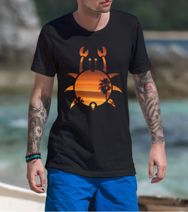 CALI CRAB Sunset Silhouette Palms T-Shirt