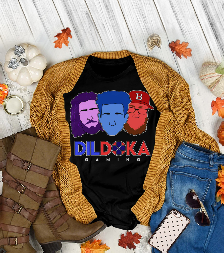 DilDoka Gaming Three Colorful Faces Iconic T-Shirt
