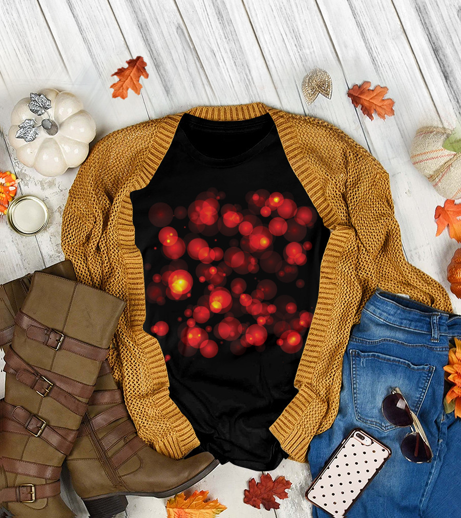 Noise And Lights Red Bokeh T-Shirt