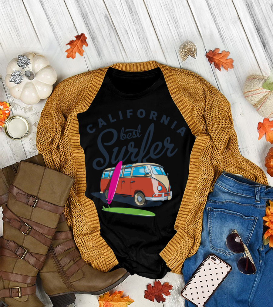 California Best Surfer Vintage Van T-Shirt
