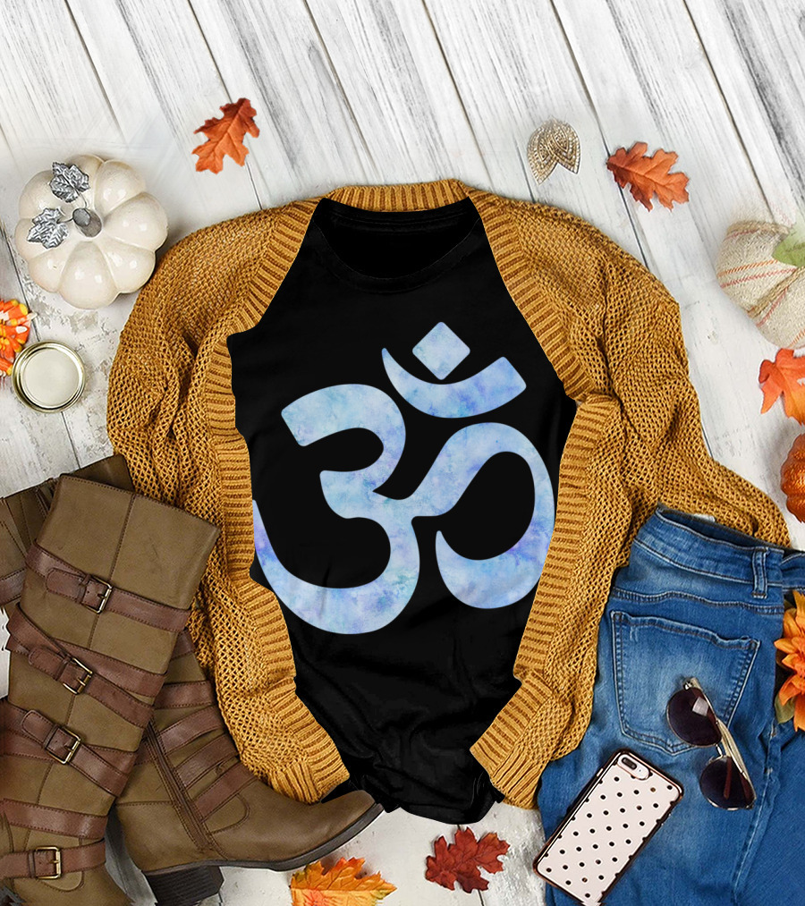 Blue Watercolor Ohm T-Shirt