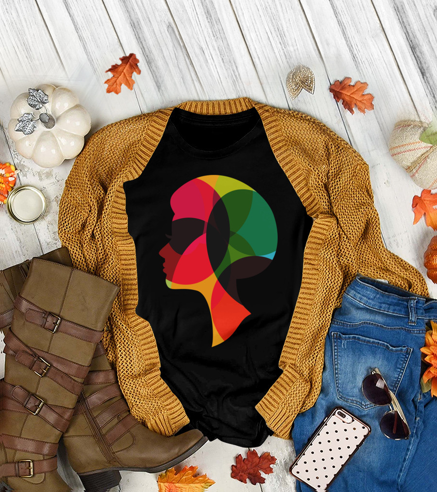 Disco Dancer Colorful Silhouette Head Profile T-Shirt