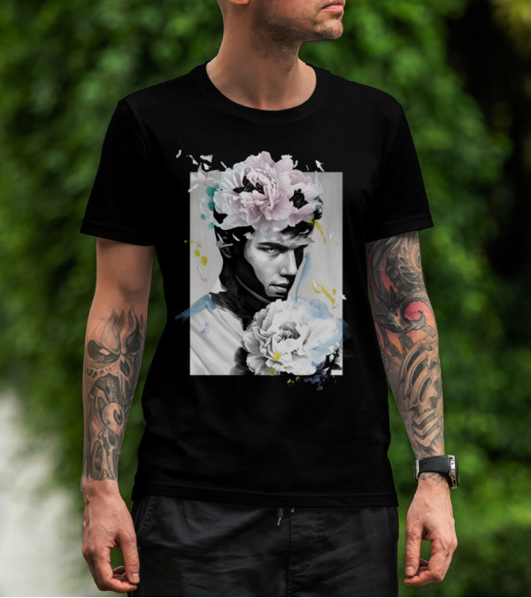 Man Flowers Peonies T-Shirt