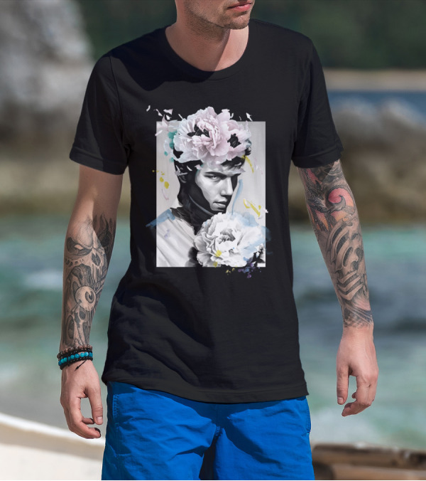 Man Flowers Peonies T-Shirt