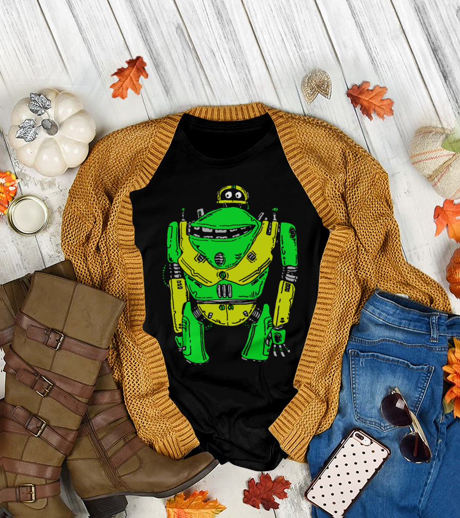 Bob The Bot Yellow and Green Robot T-Shirt