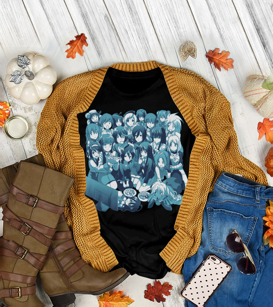 Anime Night Group Watching Session with Snacks and Television T-Shirt