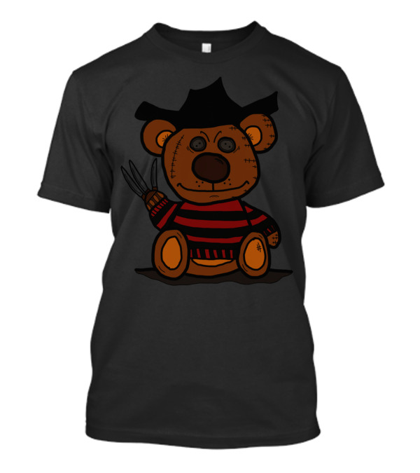 Freddy Bear Horror Plush Claw Villain Crossed With Striped Sweater Toy T-Shirt