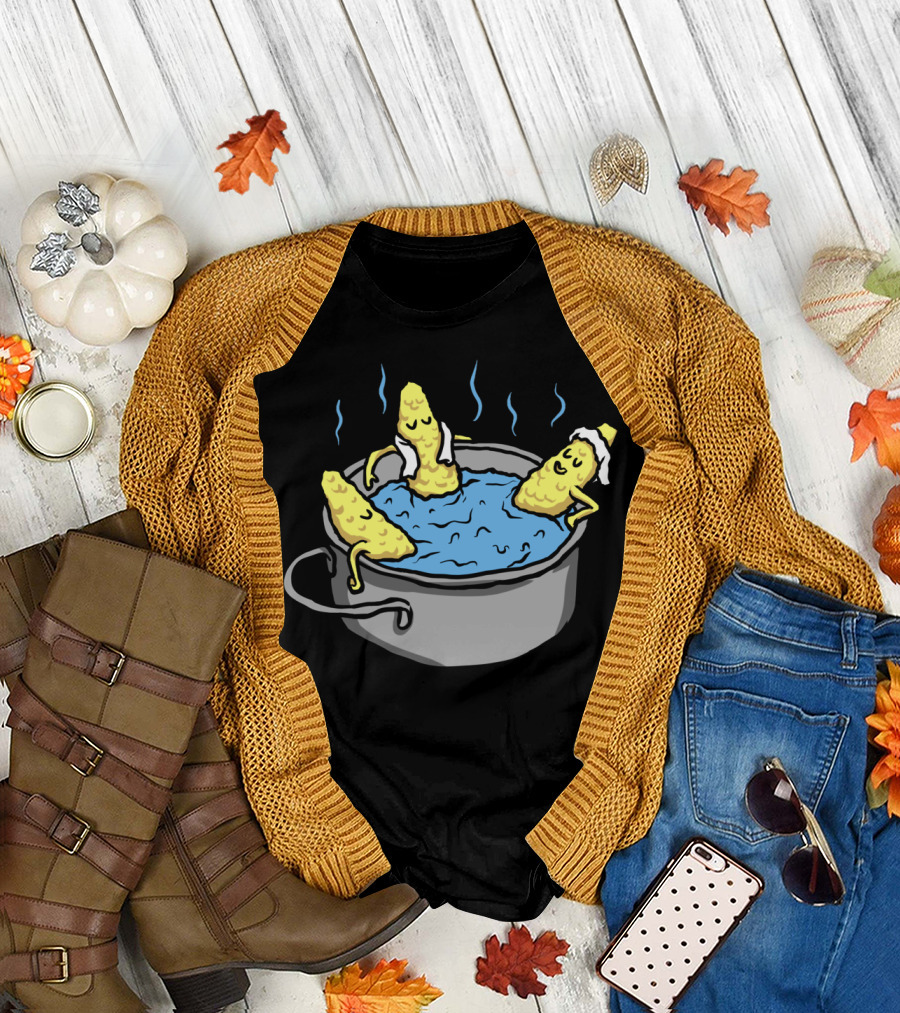Boiled Corn Relaxing in Hot Tub Pot T-Shirt
