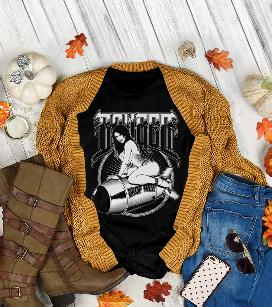BOMBER Pin Up Girl Drop Me T-Shirt