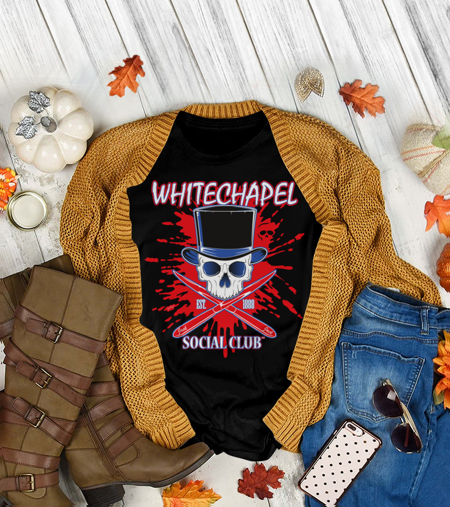 Whitechapel Social Club Skull Top Hat Est. 1888 Jack Red T-Shirt