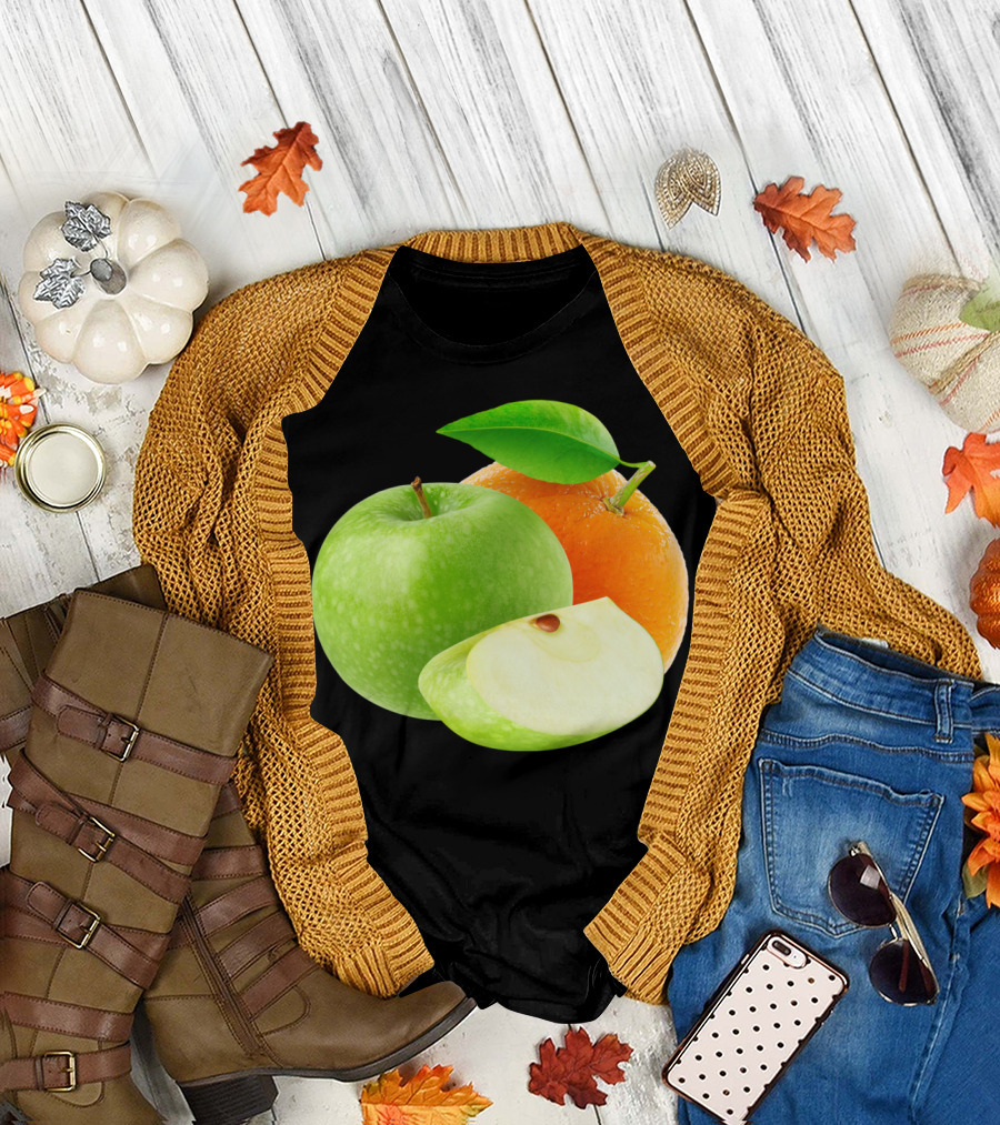 Apple And Orange Still Life Fruit Composition T-Shirt