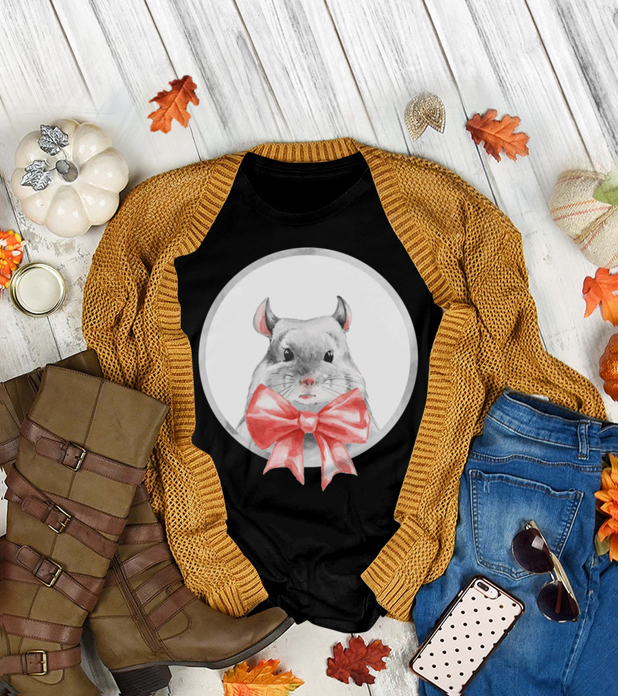 Bead Hamster with Red Bow T-Shirt