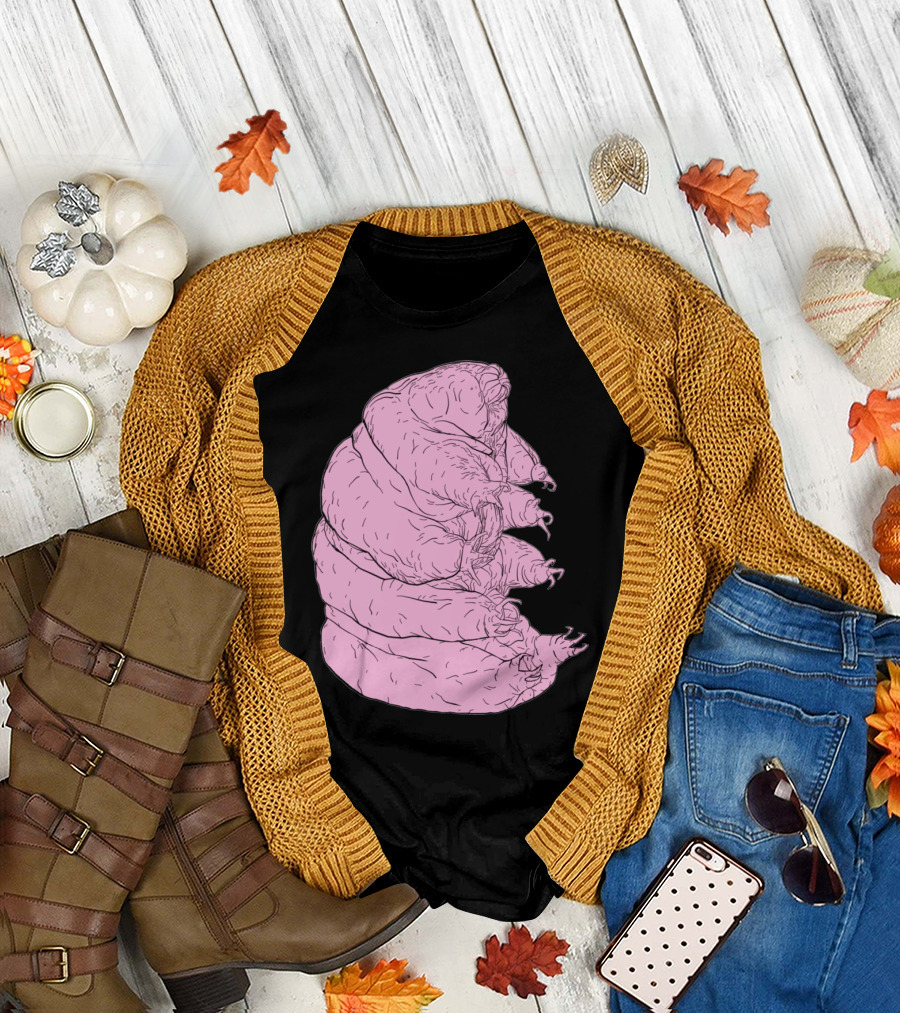 Tardigrade Creature Pink Sketch T-Shirt