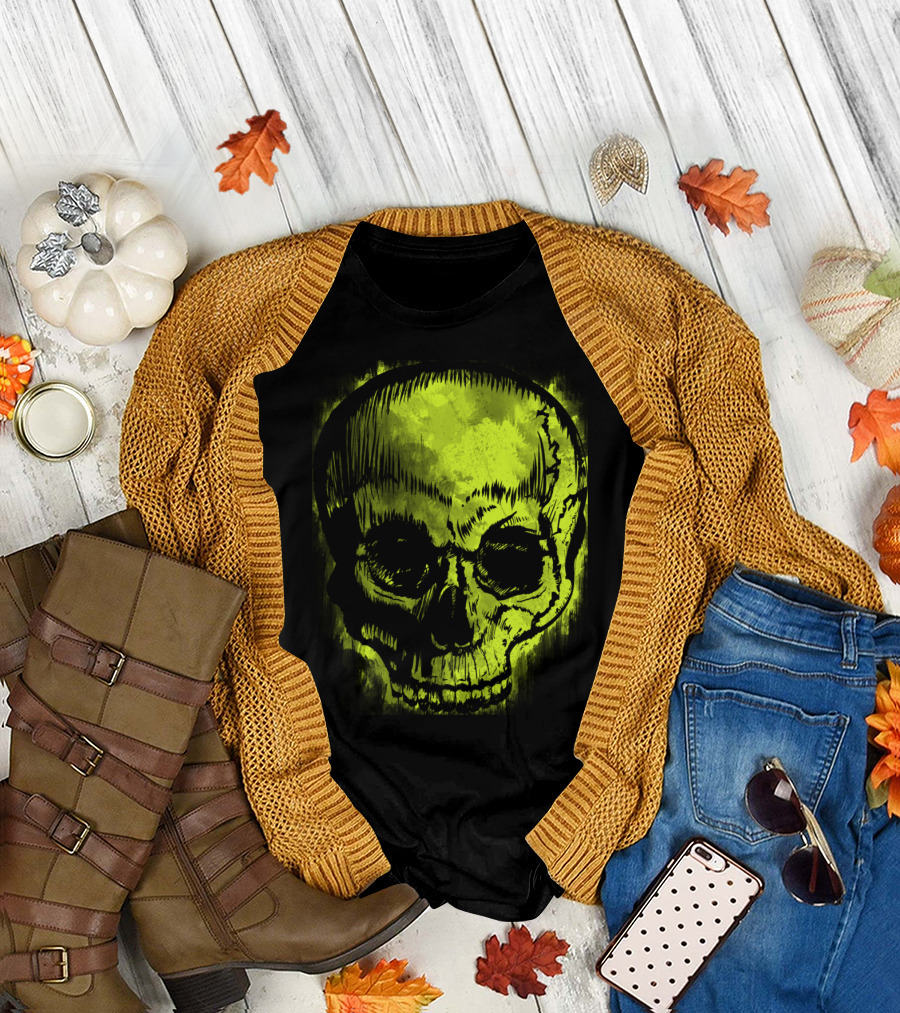 Retro Skull Neon Grunge Fusion T-Shirt