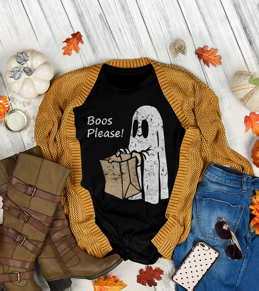 Boos Please Vintage Halloween Ghost Trick-or-Treating T-Shirt
