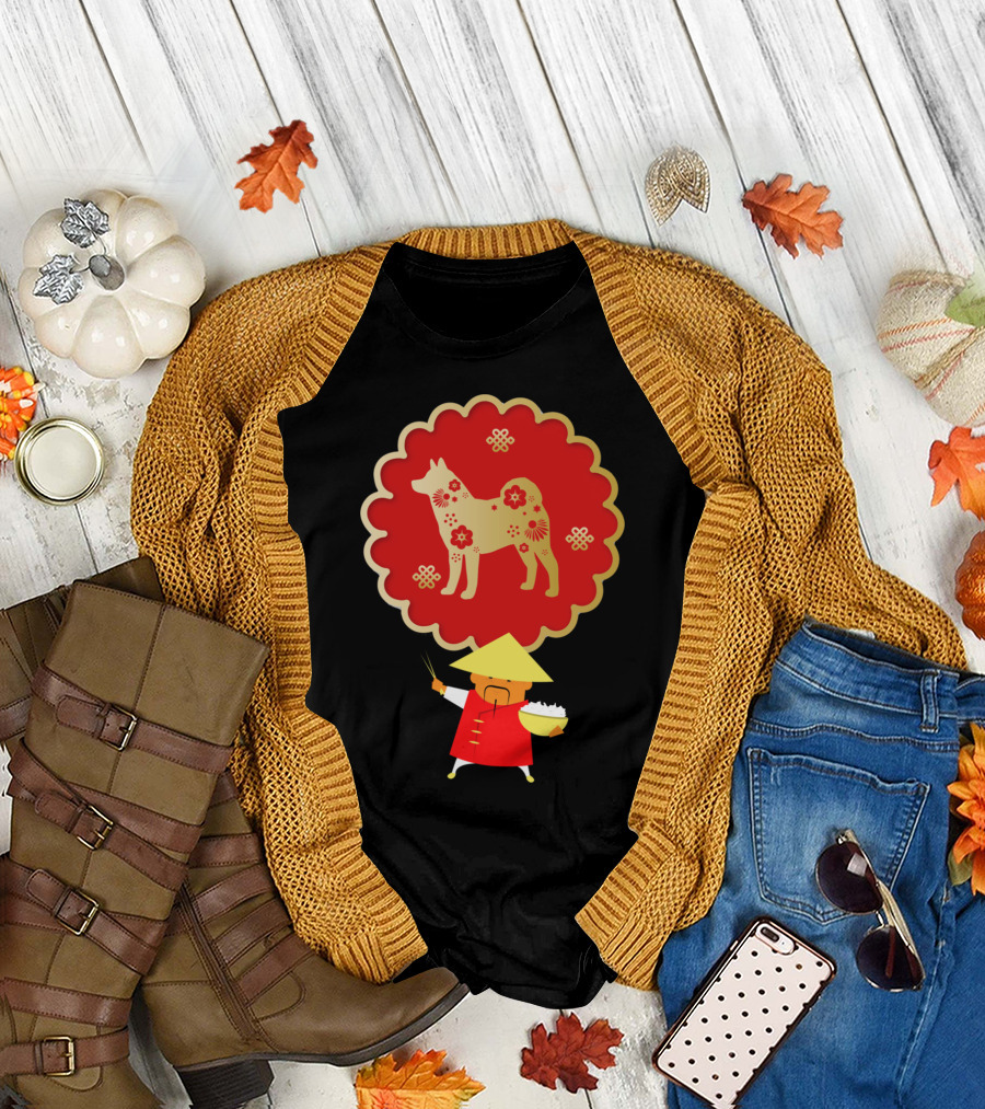 Dog Red Lunar New Year Chinese Zodiac Festival T-Shirt