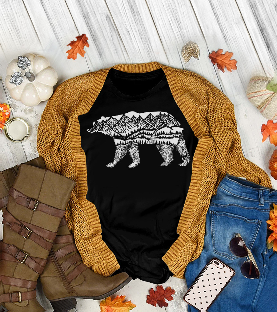 Bear Necessities Mountain Forest Landscape T-Shirt