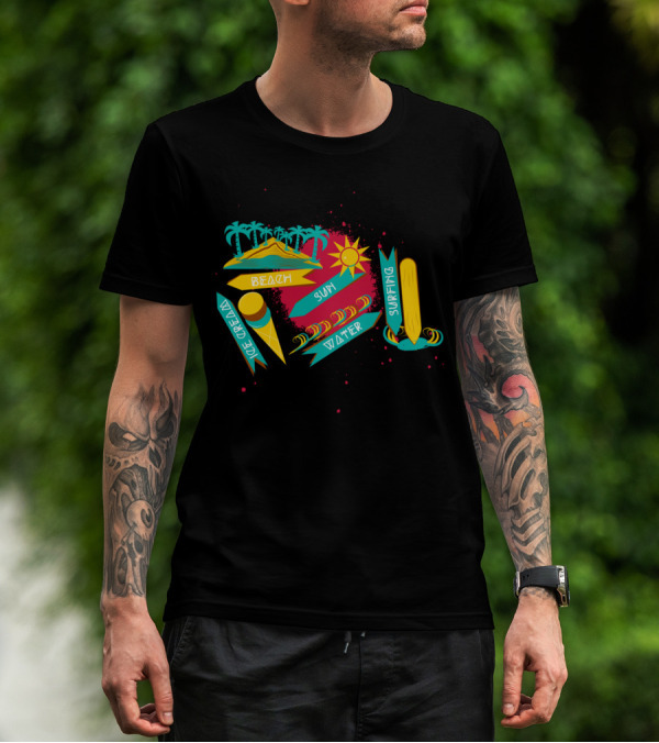 Ice Cream Beach Sun Water Surfing Fun T-Shirt