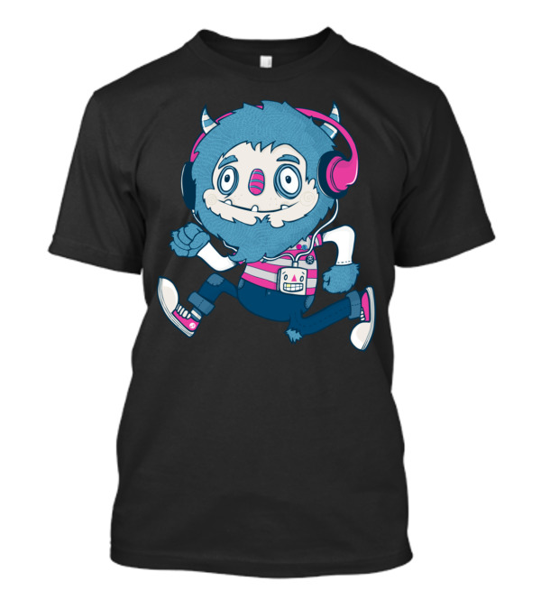 Funky Monster Beats Retro Headphones Cartoon T-Shirt