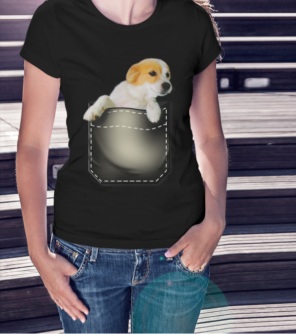 Doggy In My Pocket Puppy Peek Out T-Shirt