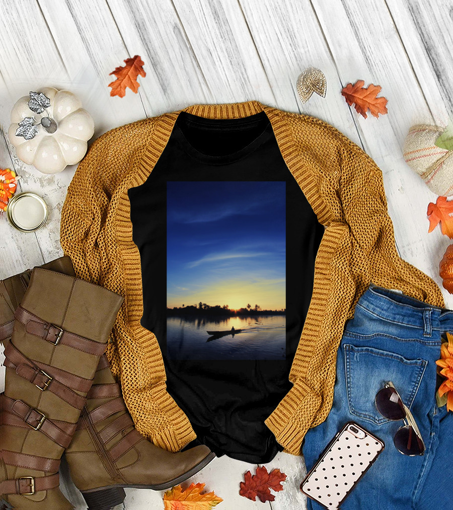 Borneo Blues Sunset Reflection Over Calm Waters T-Shirt