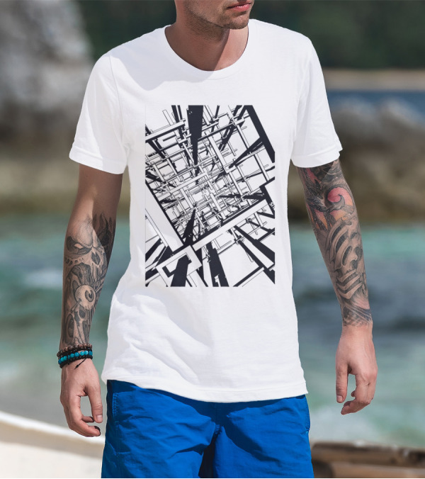 Architecture Geometric Framework Matrix T-Shirt
