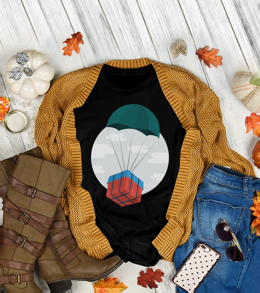 Care Package Parachute Drop Retro Gaming Rubik’s Cube T-Shirt