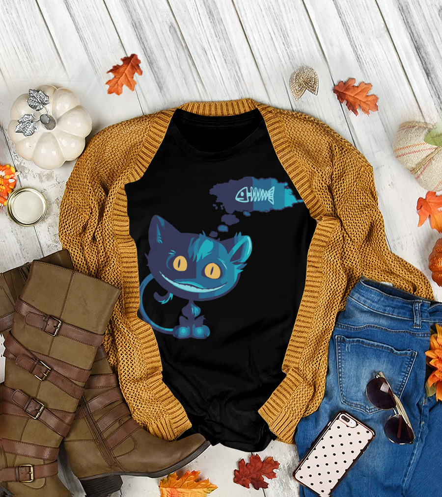 Creepy Cat Dreams of Fishbone T-Shirt