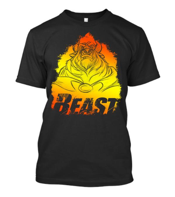 Beast Flame Sketch Yellow Orange Fade T-Shirt